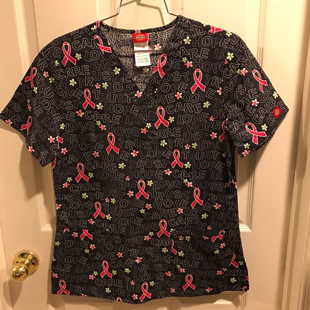Dickies Love Trust Care Scrub Top. Size: S